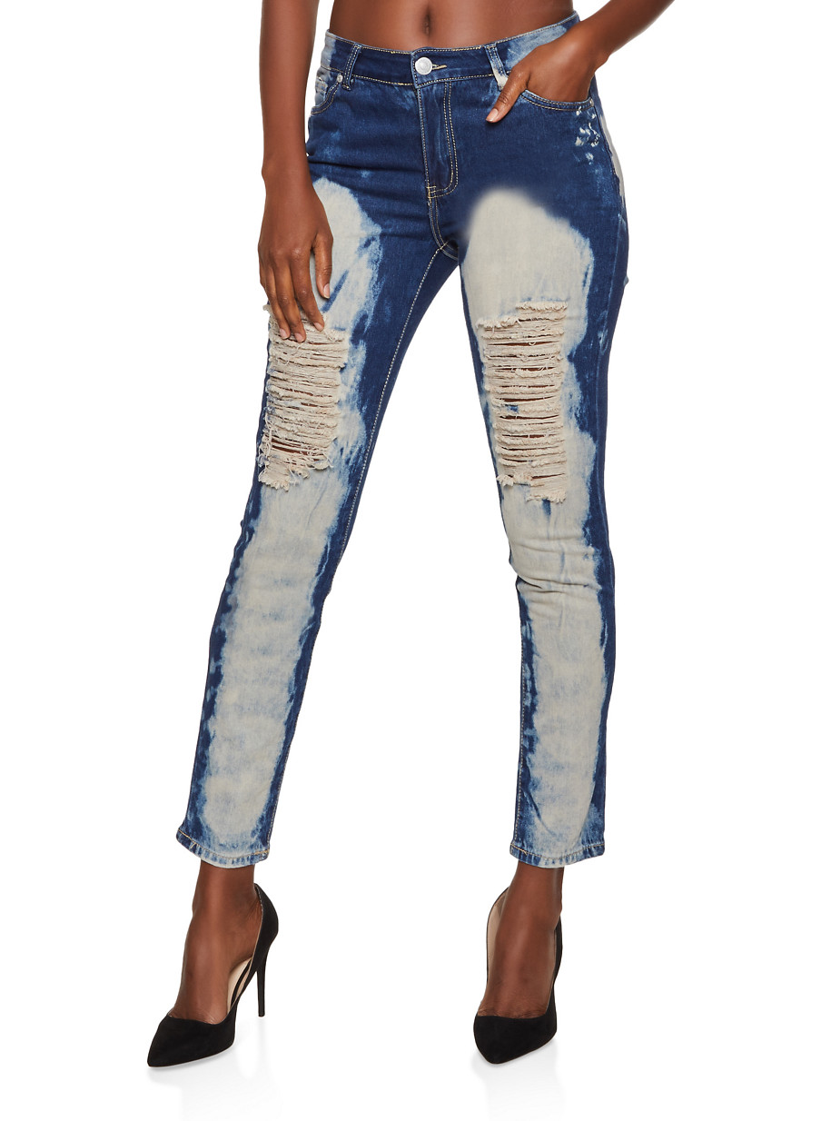 Destroyed Acid Wash Jeans