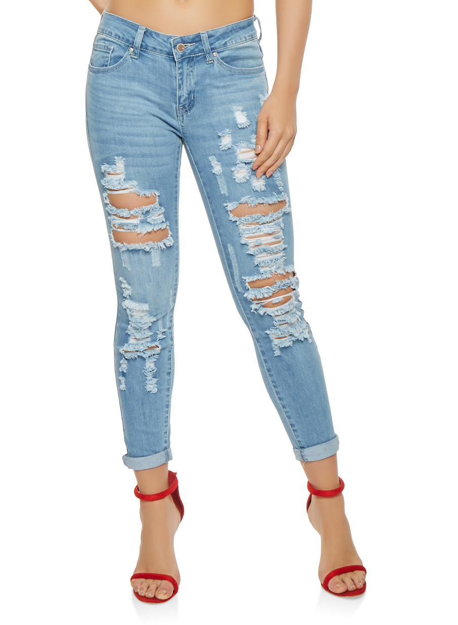 WAX Destroyed Skinny Jeans