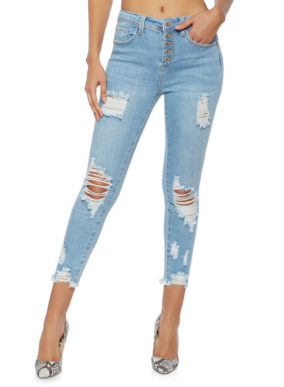 frayed hem jeans