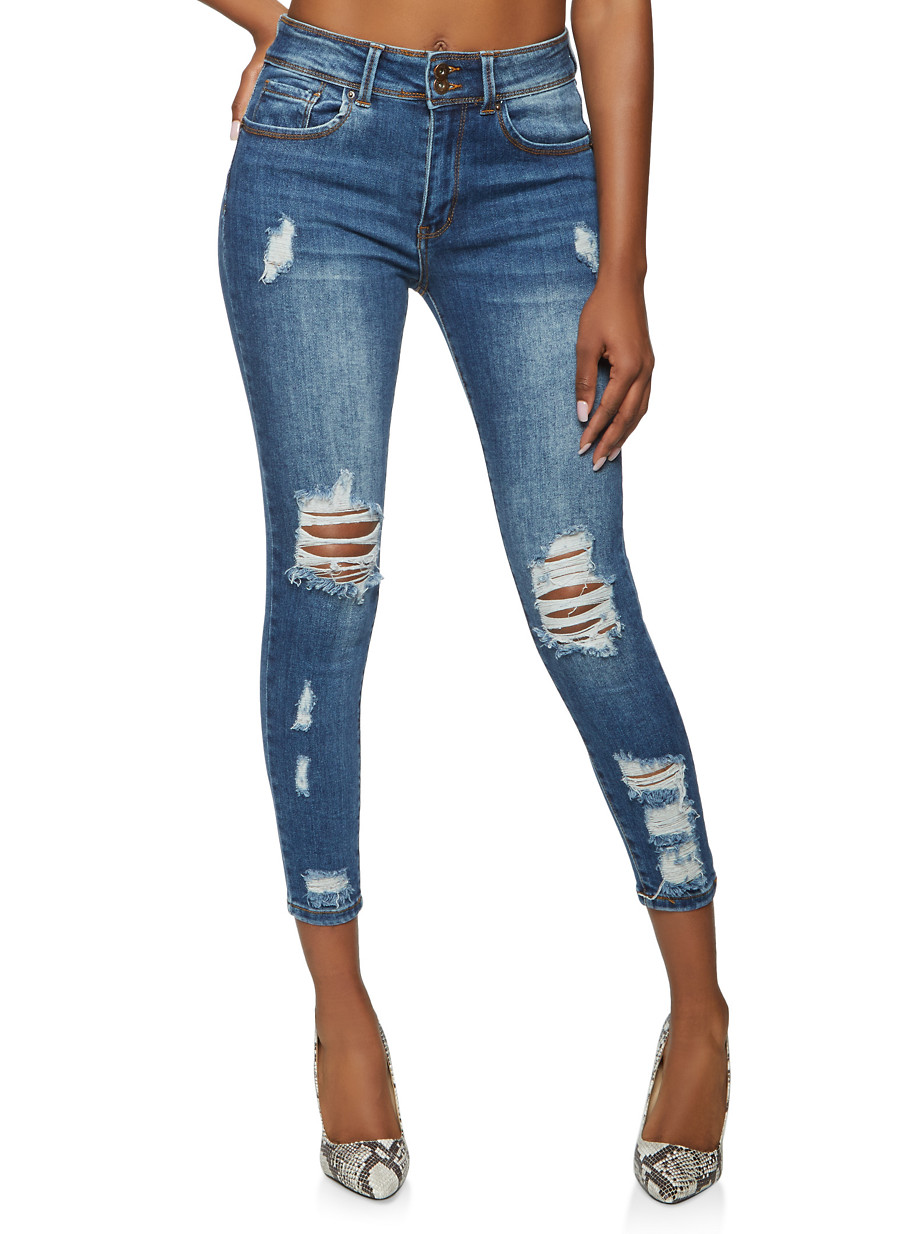waxed skinny jeans