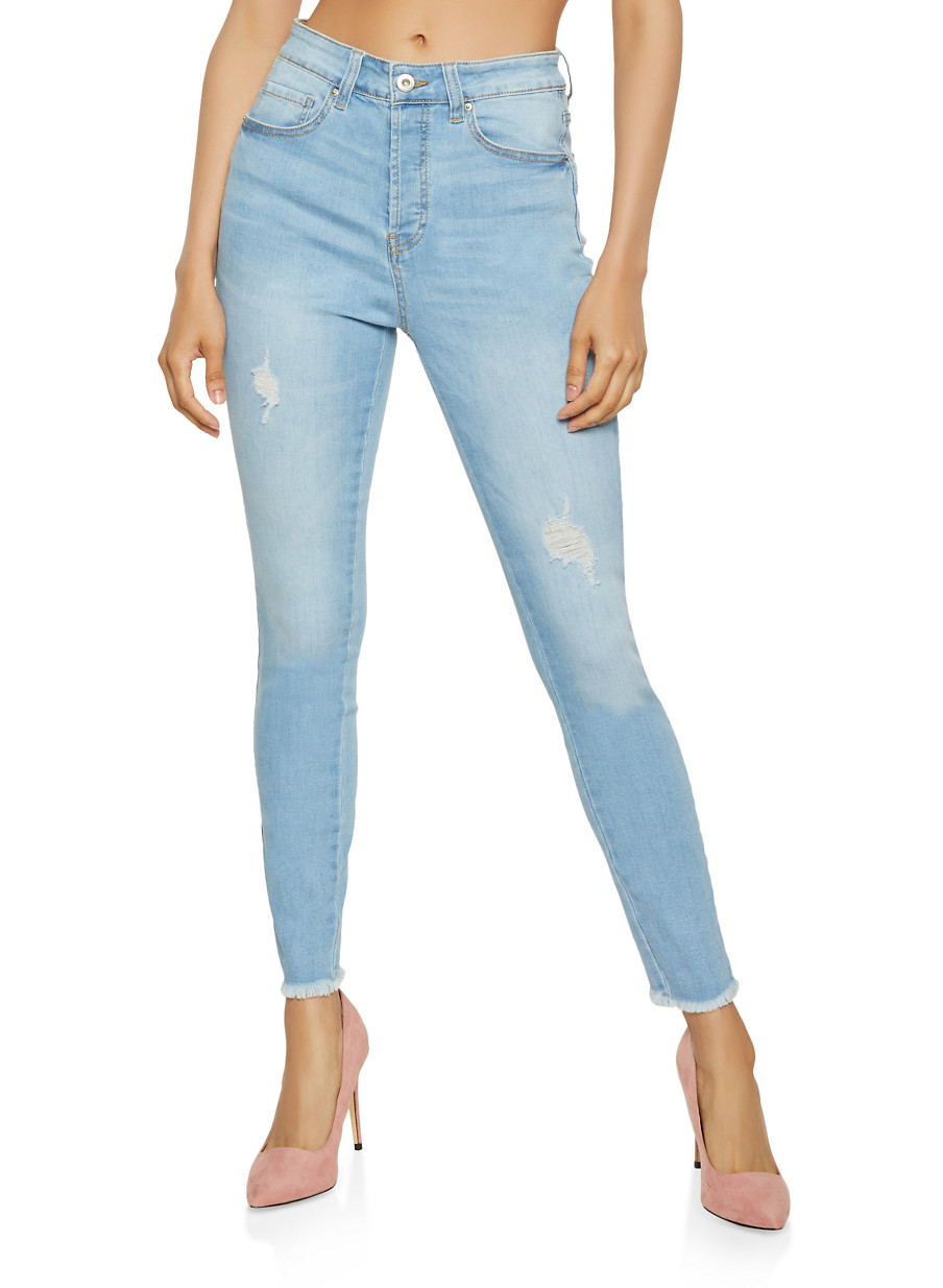skinny frayed jeans