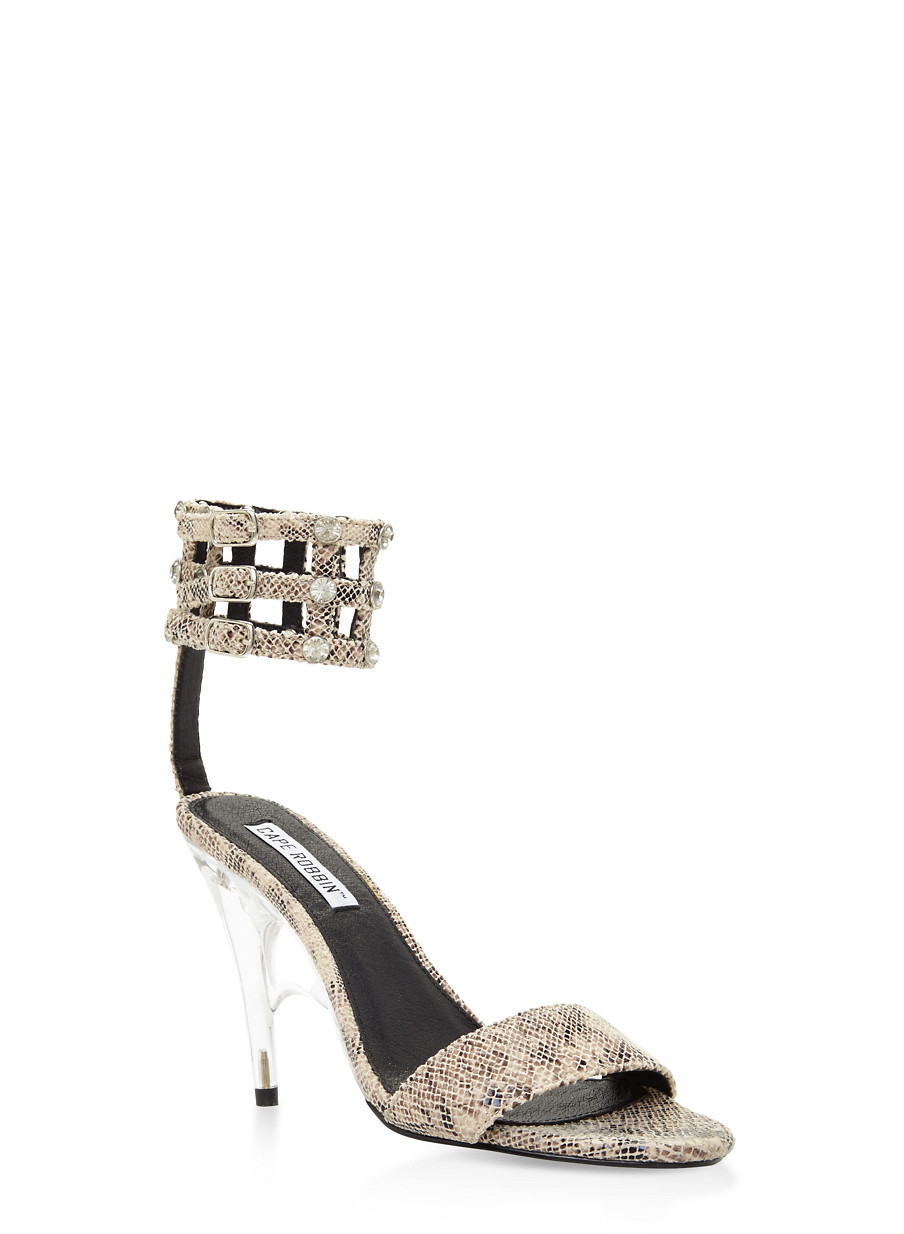Rhinestone Caged High Heel Sandals