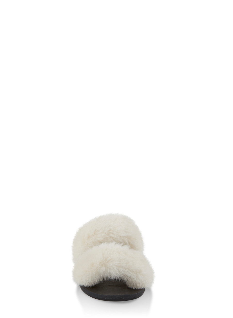 2 strap fur slides