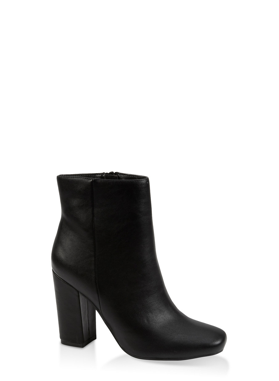 square toe ankle booties