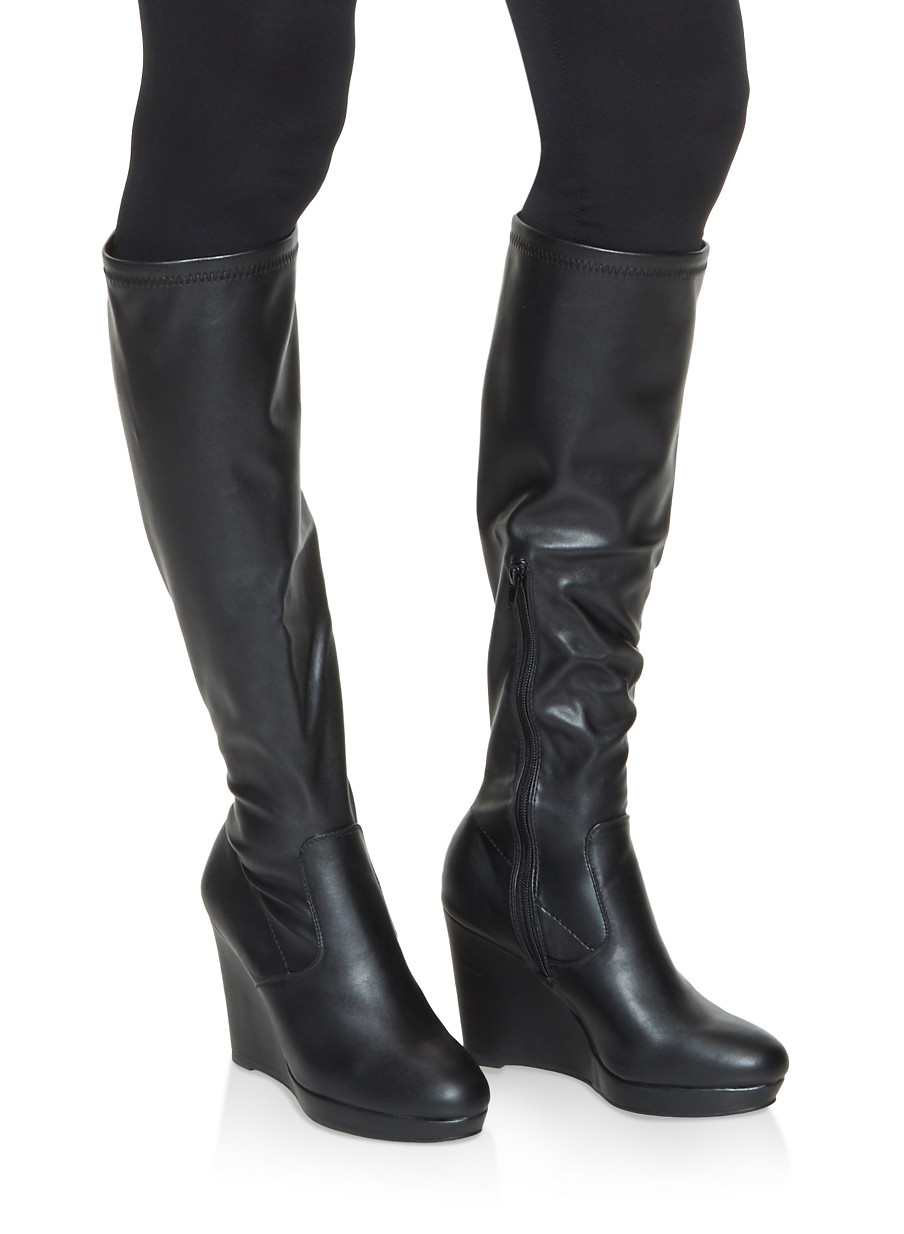 Tall Wedge Boots