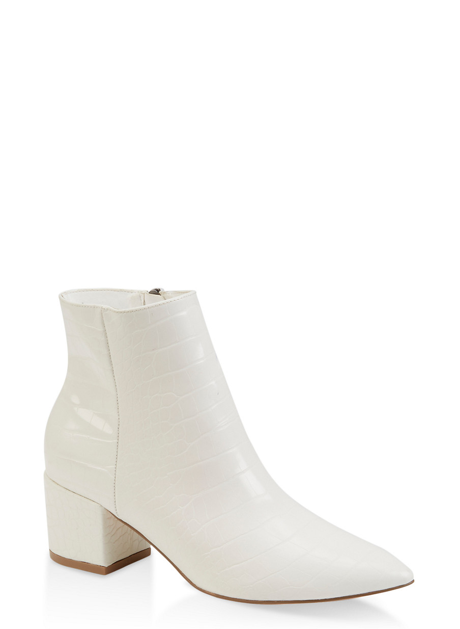 block heel pointed toe booties