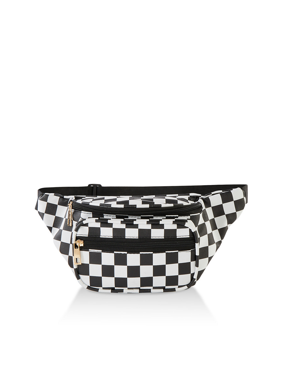 checkered fanny pack