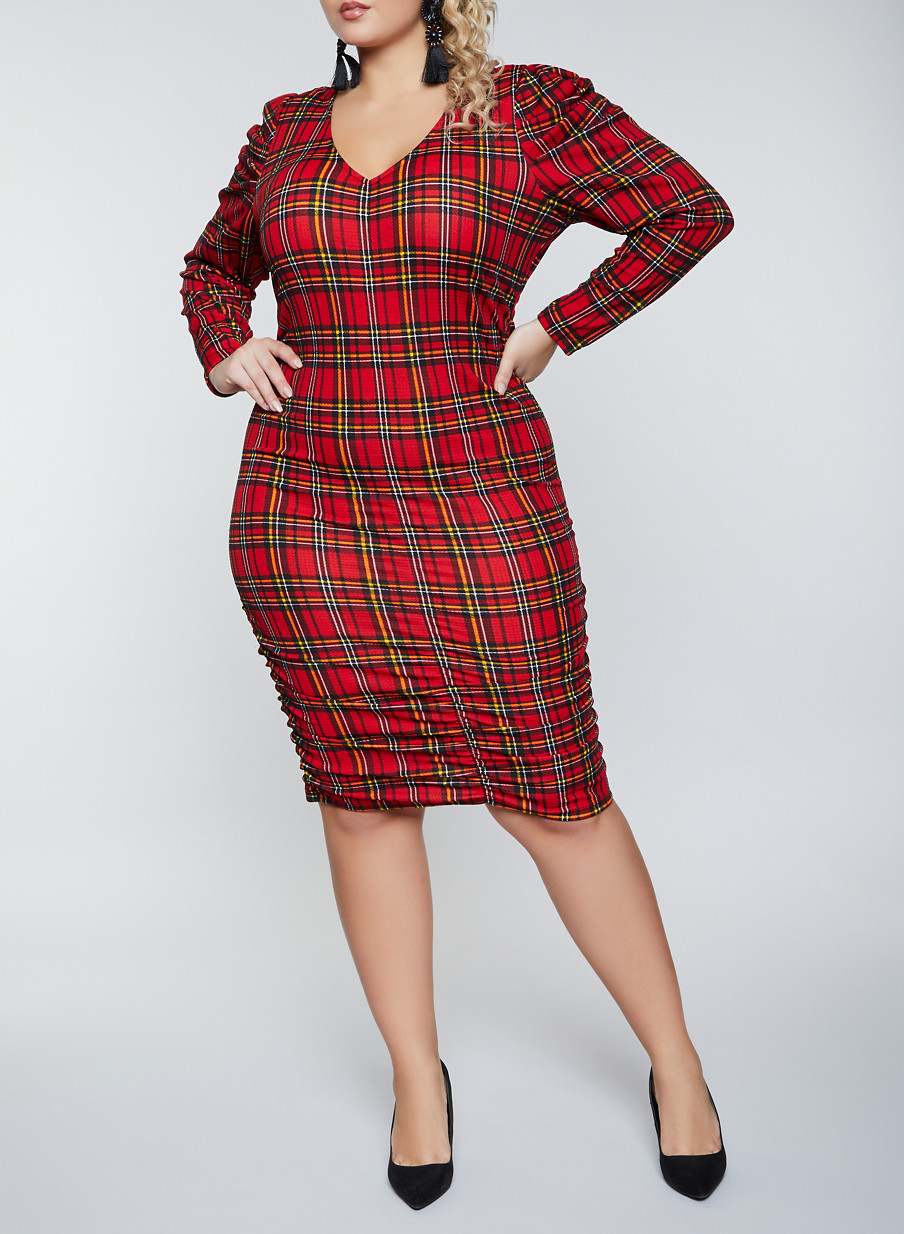 plaid dress bodycon