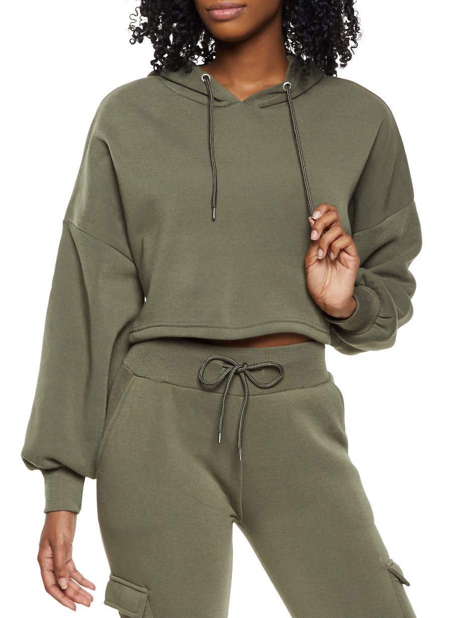 cropped hooded sweatshirt