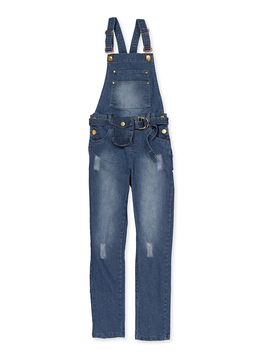 girls blue jean overalls