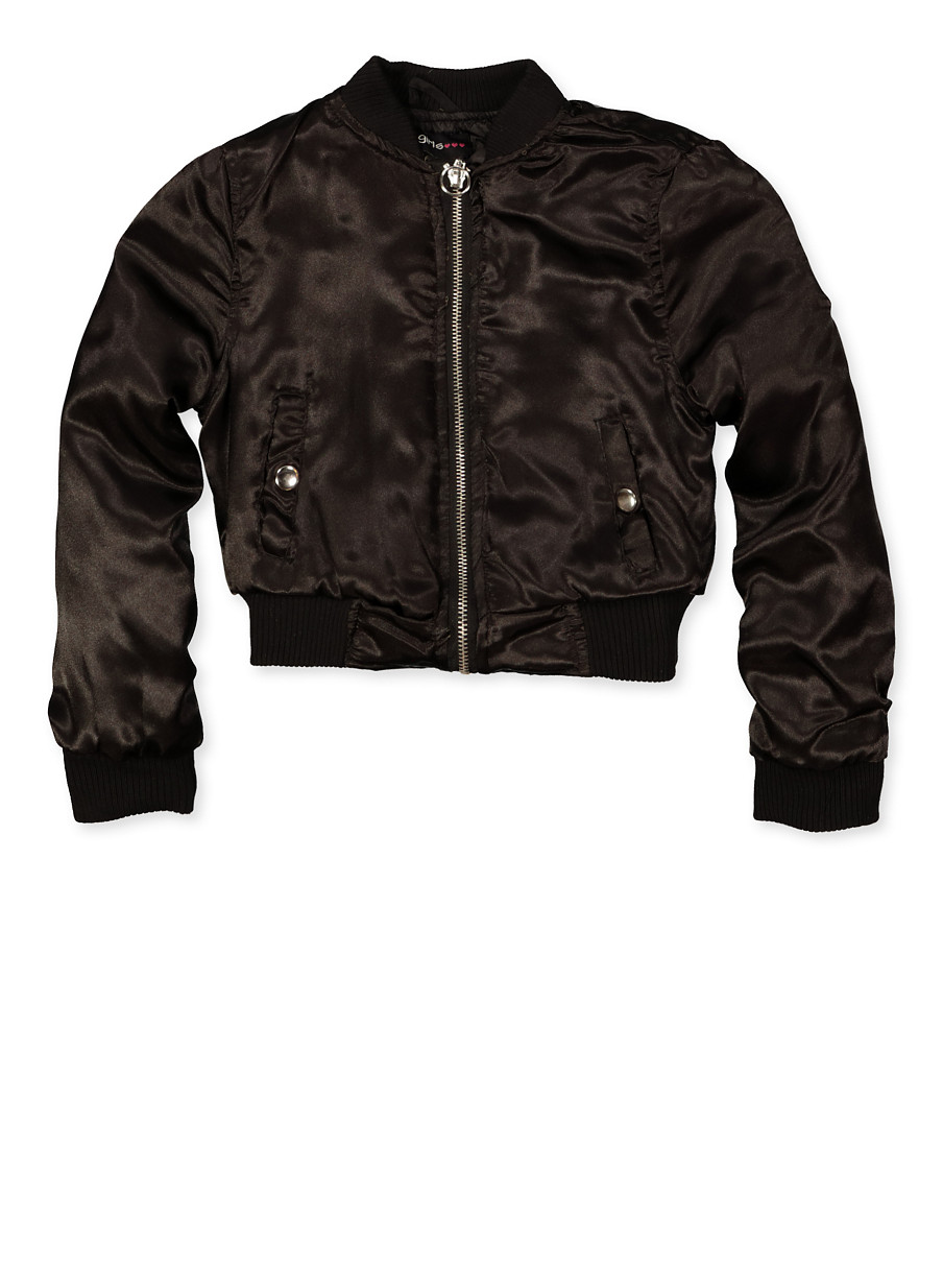 girls black bomber jacket