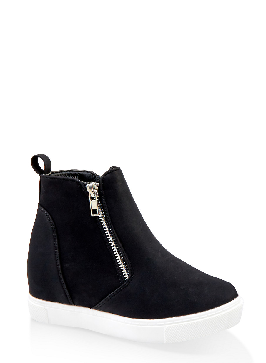 wedge zip sneakers