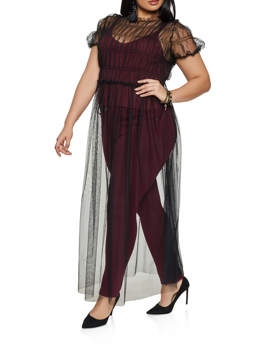 mesh maxi top