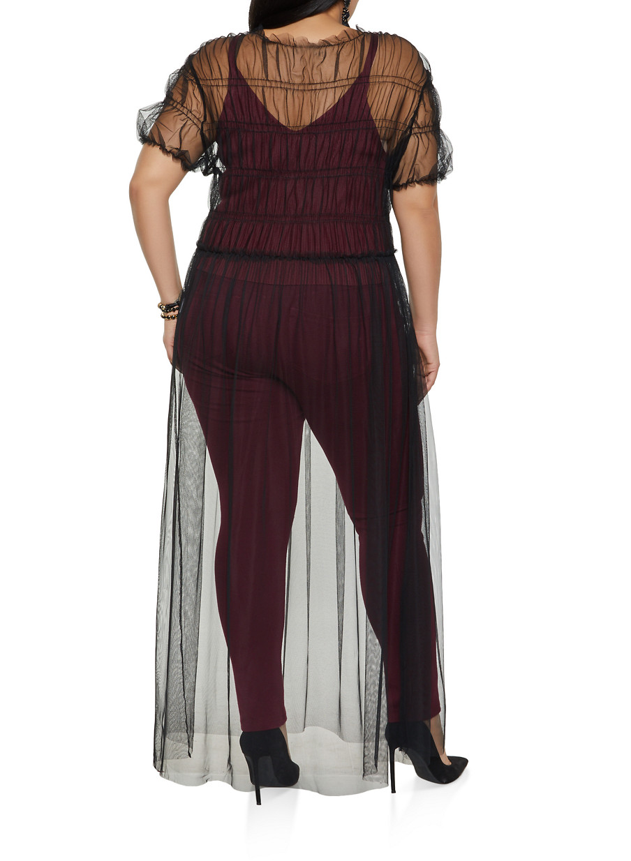 mesh maxi top