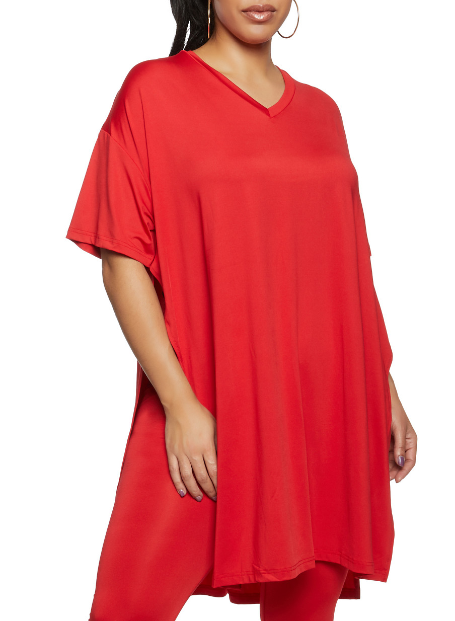 plus size red t shirt