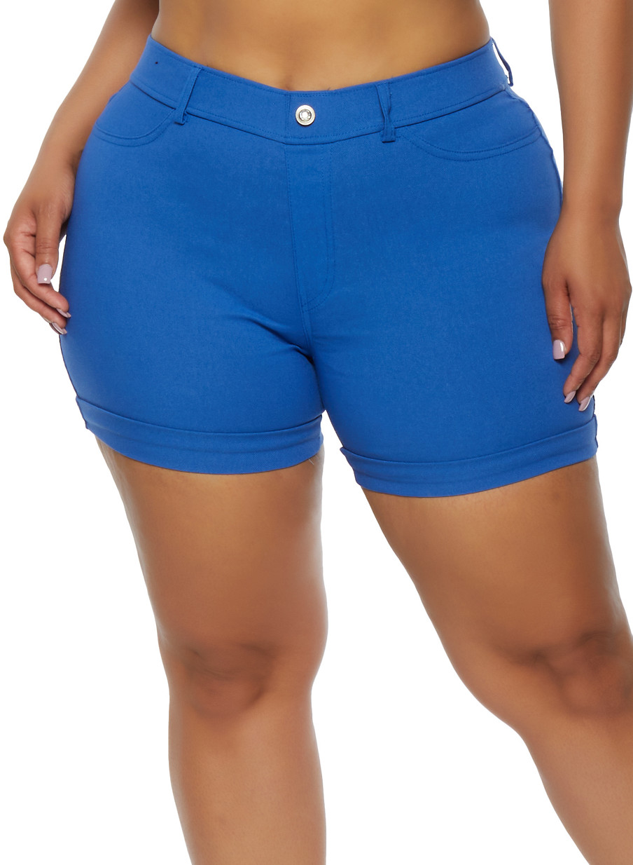 plus size stretch shorts