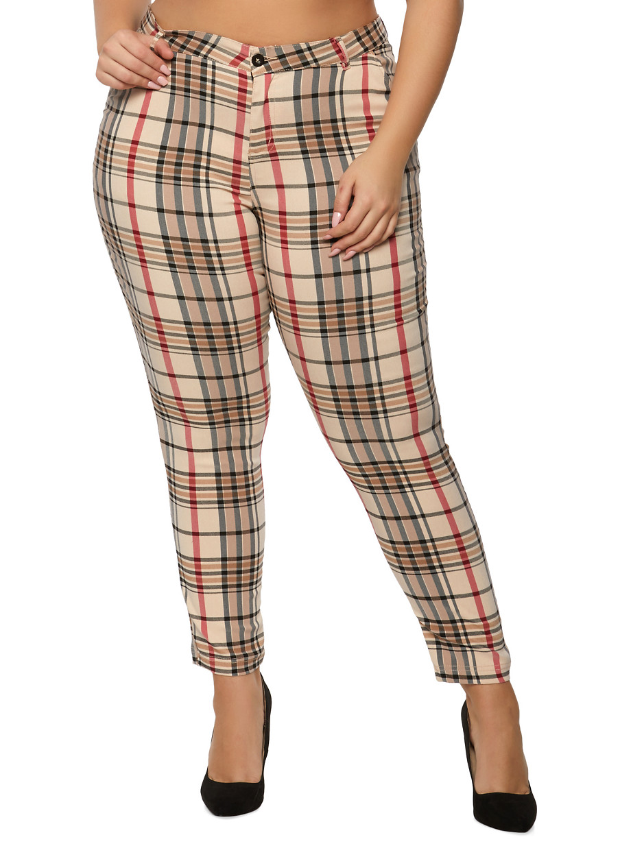 khaki plaid pants