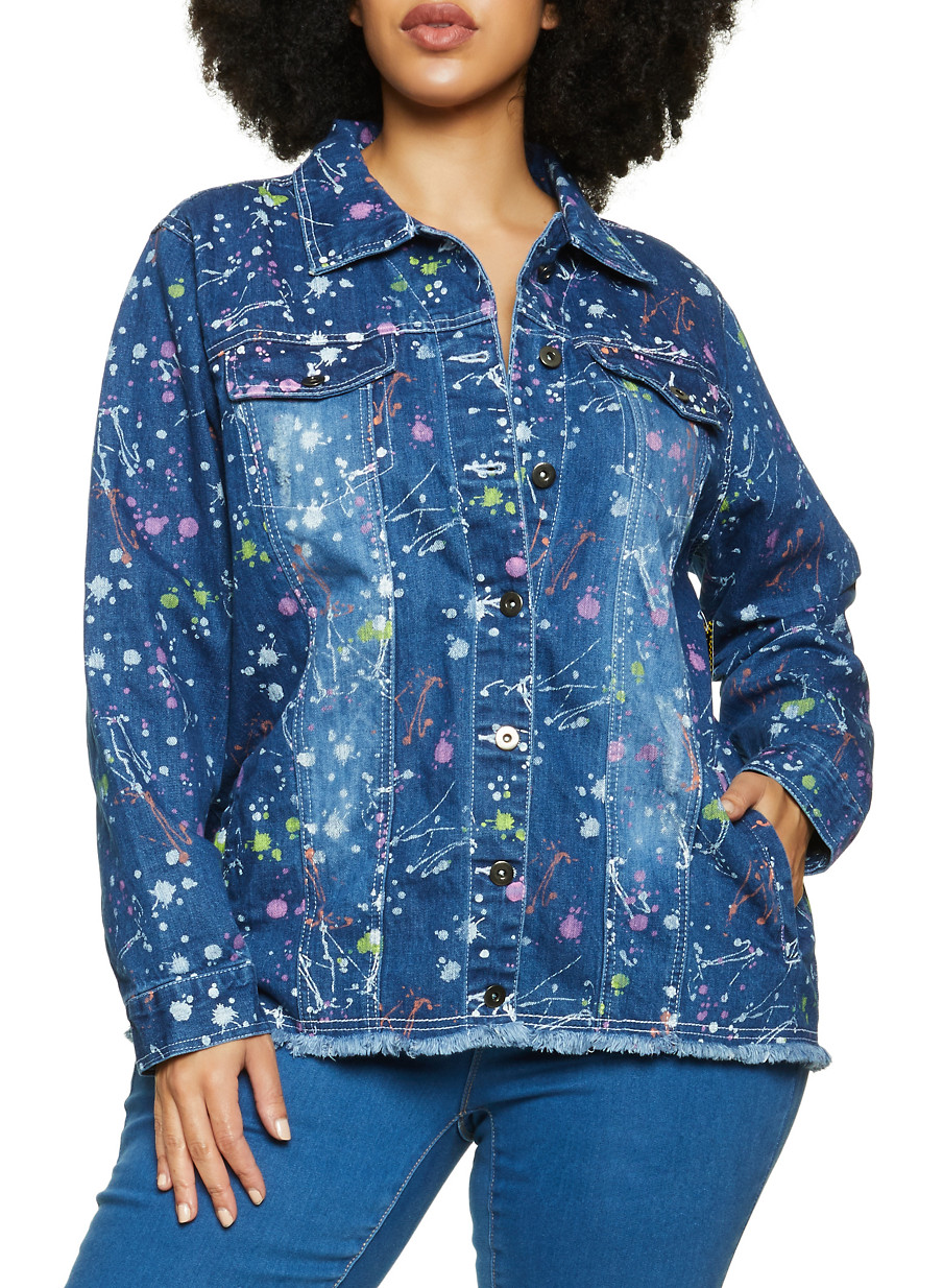 plus size paint splatter jeans