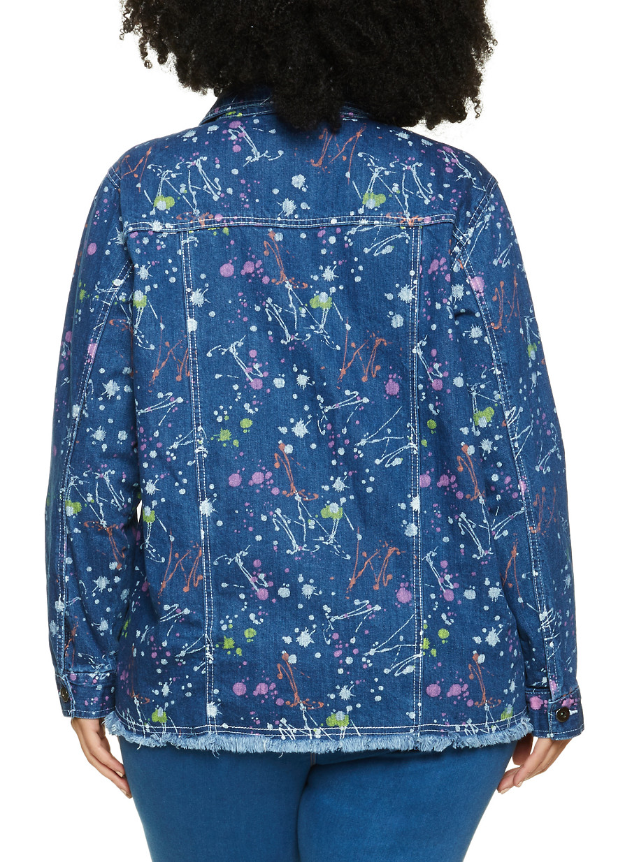 plus size paint splatter jeans