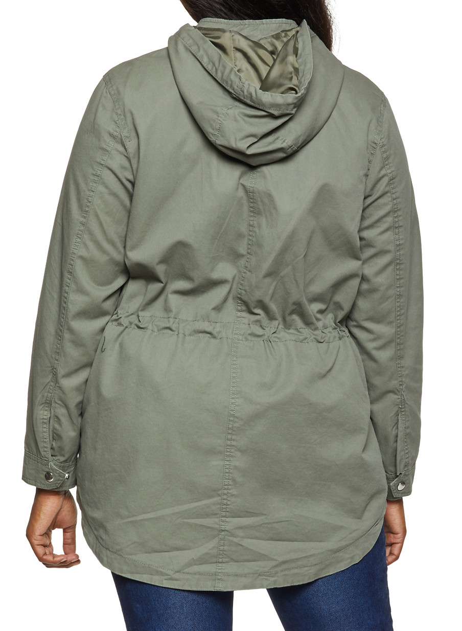 plus size anorak jacket with hood