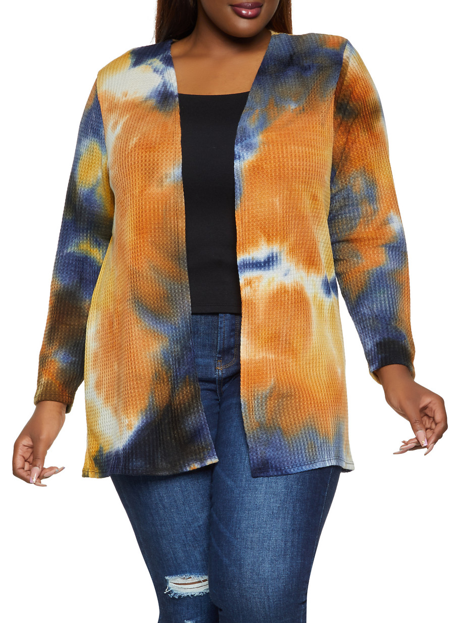 plus size tie dye cardigan