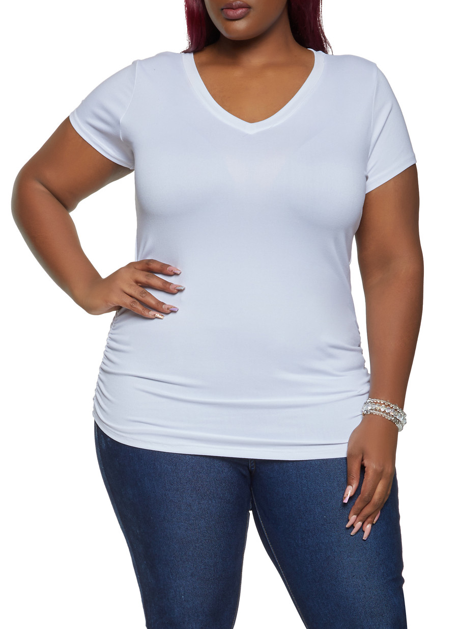 ruched tops plus size