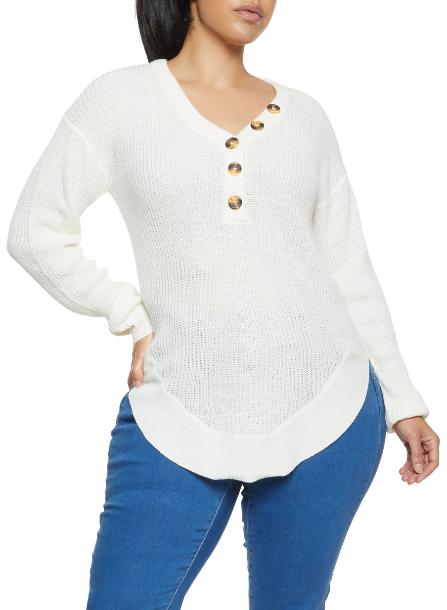 plus size v neck sweaters