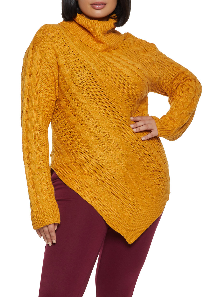 plus size cable knit sweater