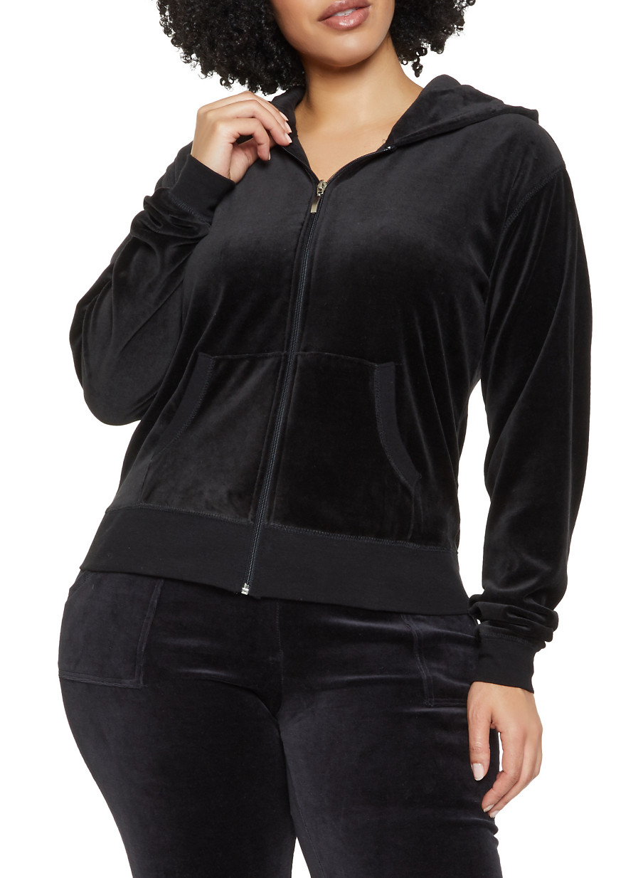 velour hooded top