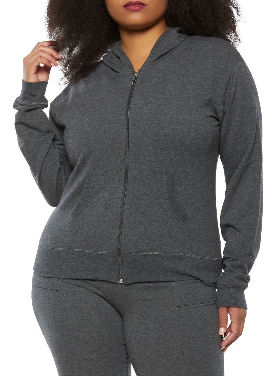 plus size zip up sweatshirt