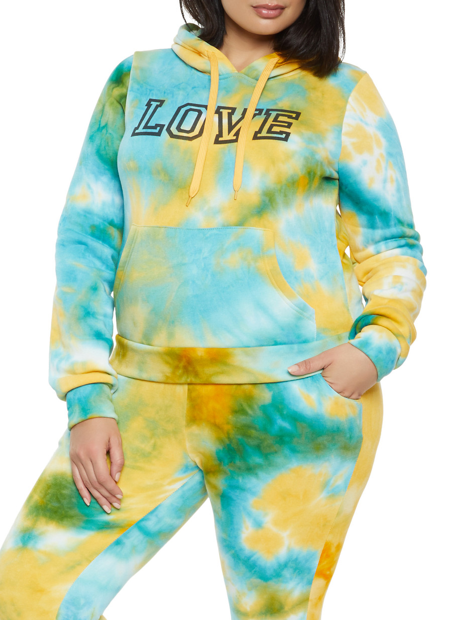 tie dye plus size hoodie