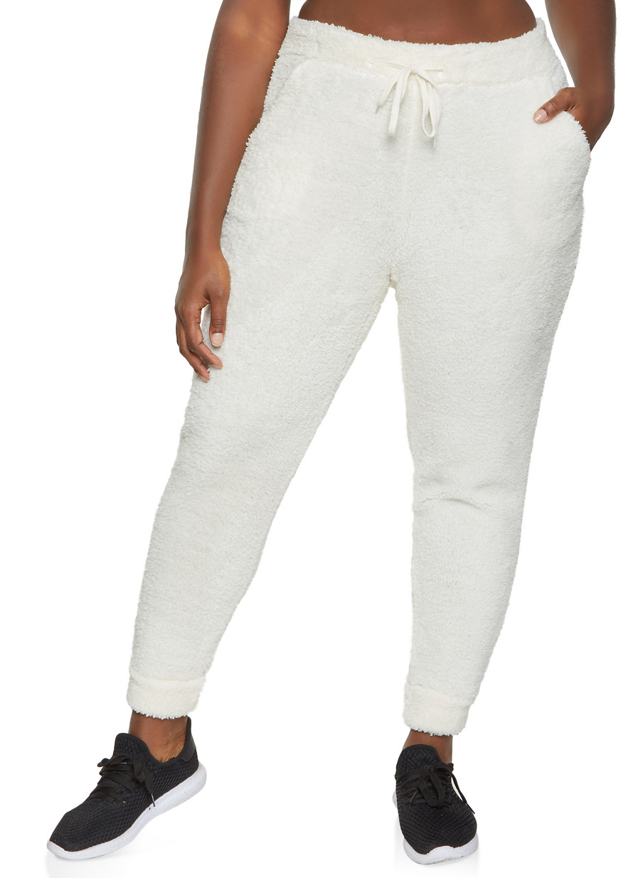 plus size white joggers