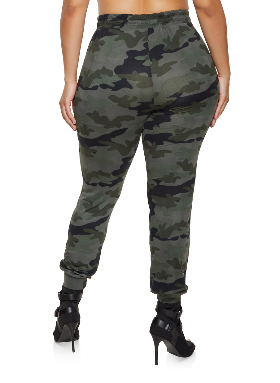 plus size camouflage joggers