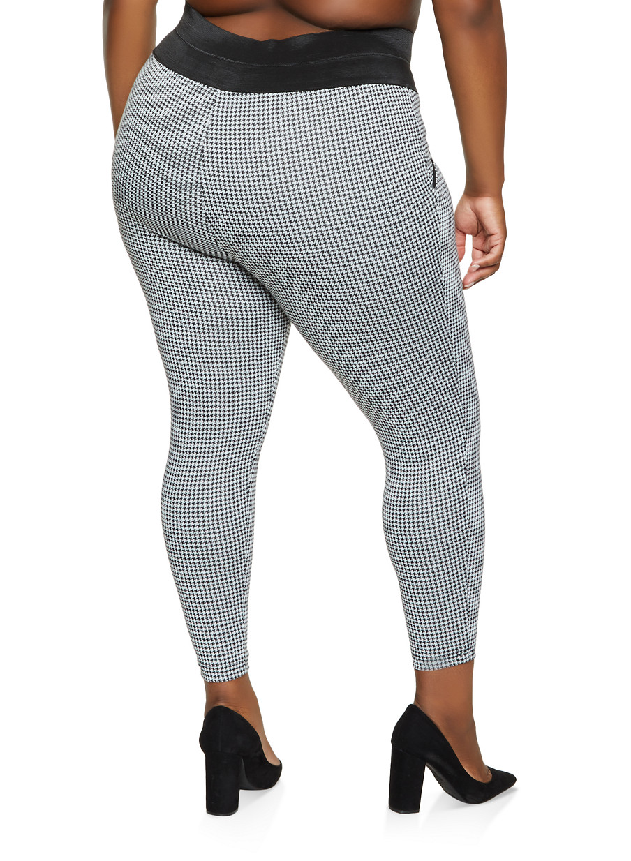 plus size houndstooth pants