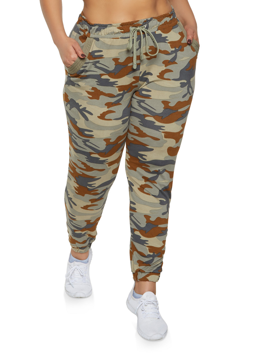 plus size camouflage joggers