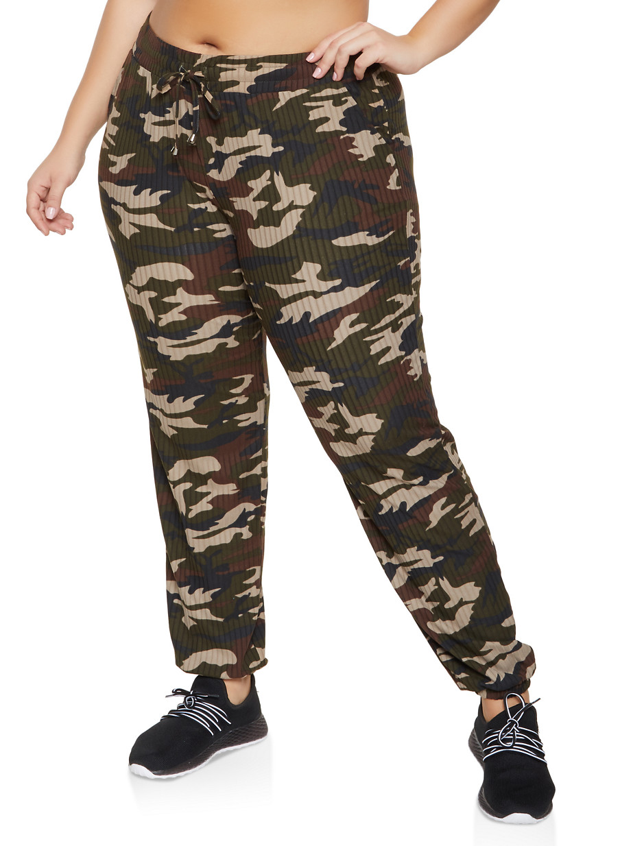 plus size camo sweatpants