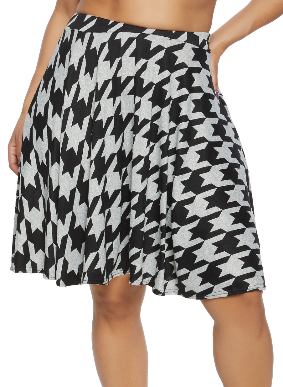 plus size midi skater skirt