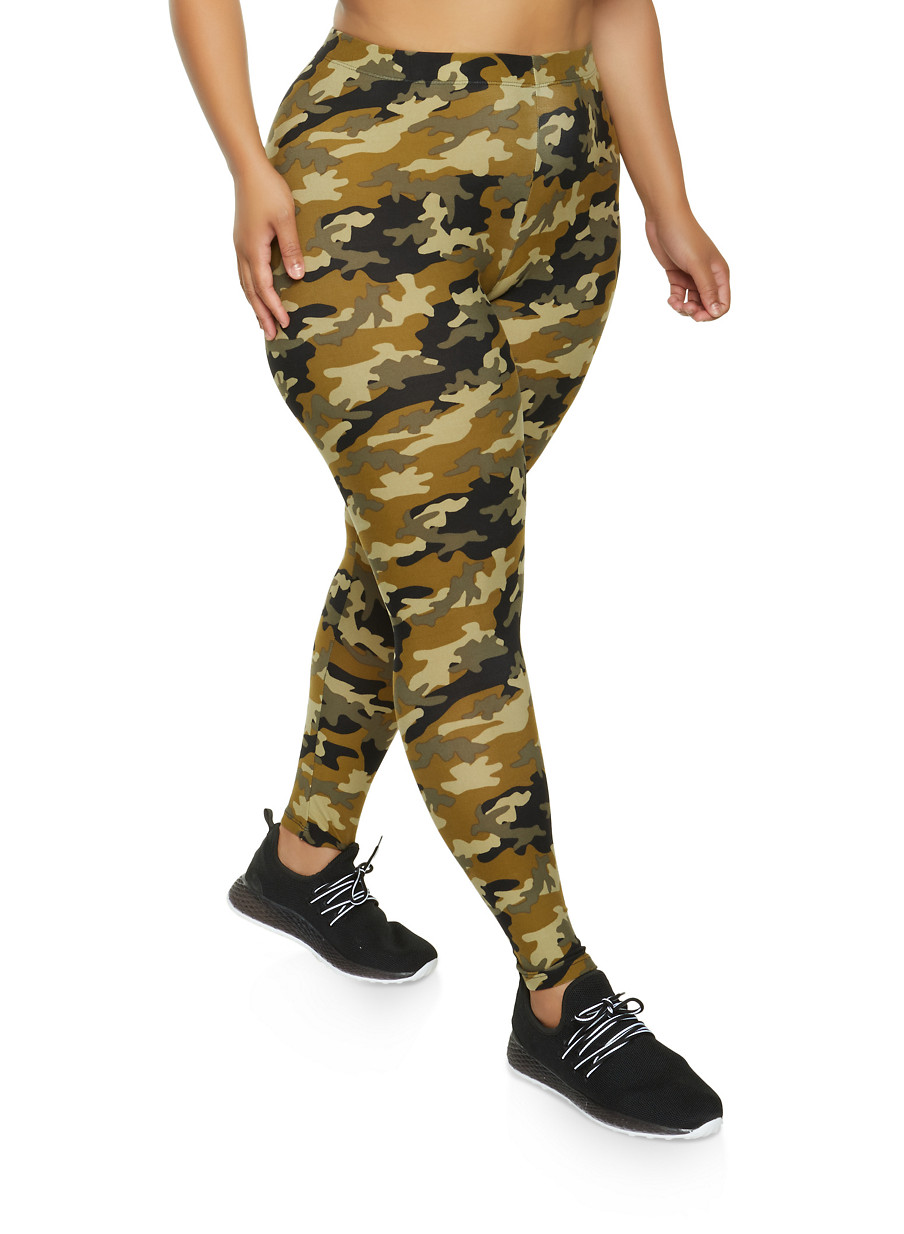 plus size camouflage leggings