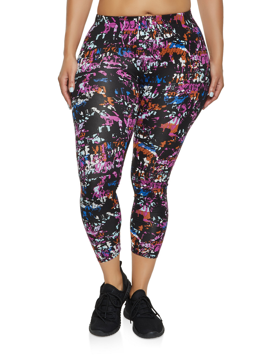 plus size printed leggings