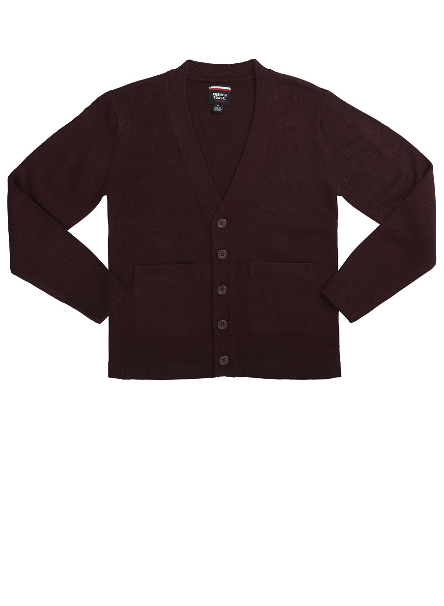 GAZIAR Boys Girls Sweater V-Neck Button Up School Uniform Cardigan with Pockets