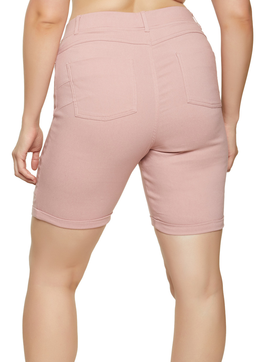 plus size stretch shorts