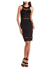 Mesh Cut-Out Bodycon Midi Dress