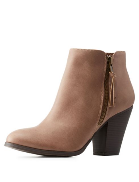nude chunky booties