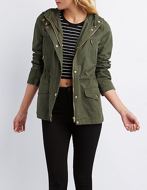 Hooded Utility Anorak | Charlotte Russe