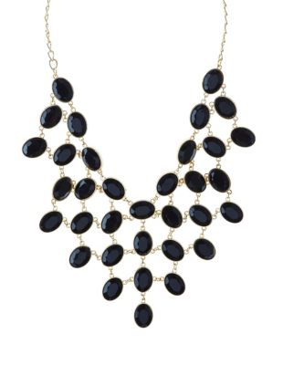 Faceted Stone Bib Necklace | Charlotte Russe