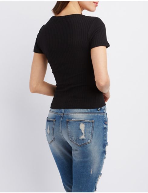 ribbed crew tee