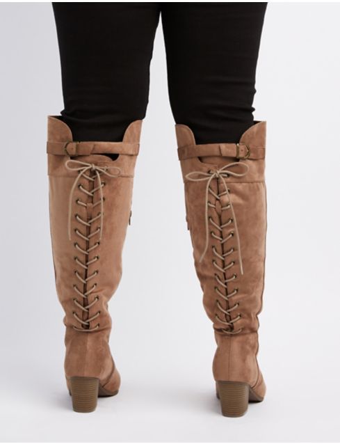 charlotte russe wide width over the knee boots