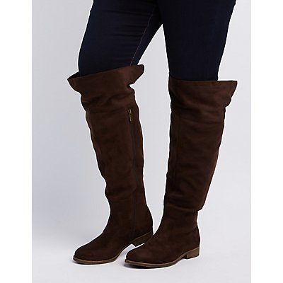 Wide Width Flat Over-The-Knee Boots | Charlotte Russe