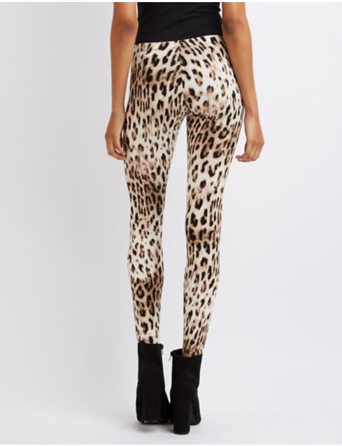 Leopard Stretch Cotton Leggings | Charlotte Russe
