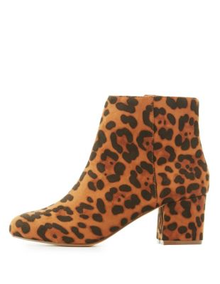 low leopard booties